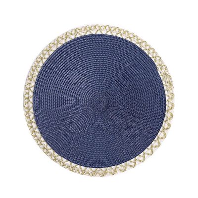 Moniväriset tyylikkäät lasinaluset Penh-kudottu pöytä Paikka Matot Pyöreät Paikkamatot Kevyt ylellisyys sininen