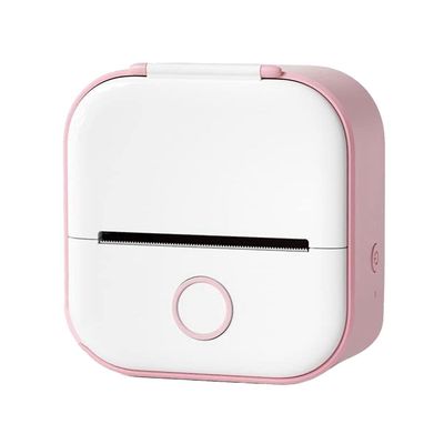 Mini lommeskriver, ny oppgradering rask utskrift bærbar mini termisk skriver, trådløs bluetooth ph Rosa