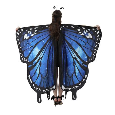 Farfi Voksen Butterfly Cape Wings Halloween Costume Mørk blå