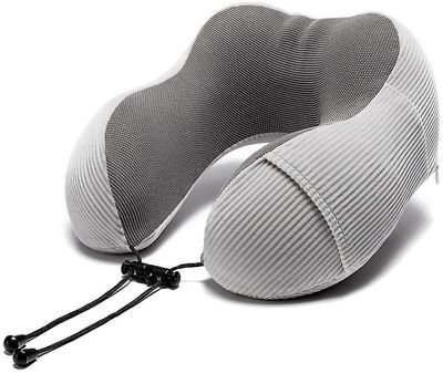 Linkrunning Memory Foam Travel Pude, Bærbar bil Flyrejse Memory Foam U-formet pude Office Nap Foldbare mænd og kvinder Nakke Pude-grå Som vist As s...