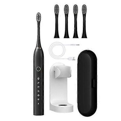 Sähköhammasharja, jossa on 6 älykästä tilaa Tiheät pehmeät harjakset Ladattava IPX7 vedenpitävä automaattinen hampaiden puhdistusharja vaihtoharjalla