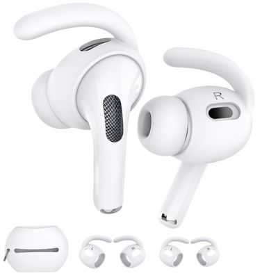 AHASTYLE PT189 Apple Airpods Pro 2 Anti-Lost Ear Hooks Korvakärjet silikonisuojus, 2Parit: S / L Monivärinen White