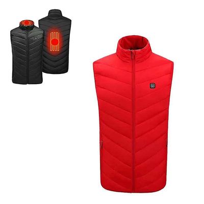 Lauwodun Electric Vest To zoner Intelligent Opvarmning Mænd og kvinder Opvarmning Tøj Konstant Temperatur Full Body Undershirt - Rød L