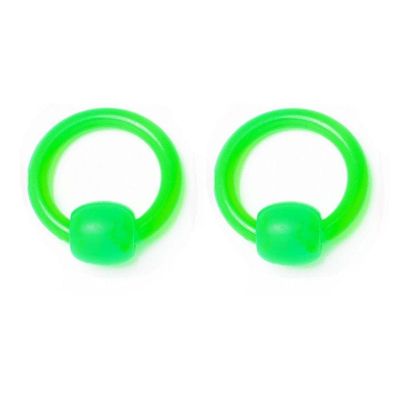 BodyJewelryOnine Akryl fangenskab ringe - 6 farver - 4 størrelser - sælges som par Grøn 3.2