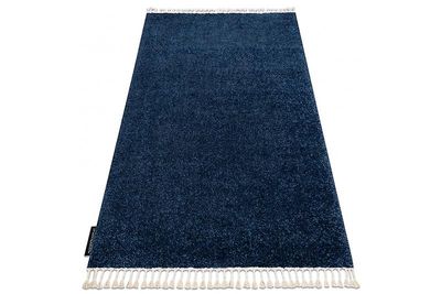 RugsX Tæppe BERBER 9000 navy Fringe Berber marokkanske shaggy blå 240x330 cm