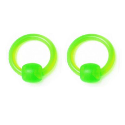 BodyJewelryOnine Akryl fangenskab ringe - 6 farver - 4 størrelser - sælges som par Neon 2.4