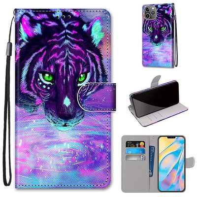 Foxdock Etui til iphone 12 Pro Max Tiger drikkevand mobil taske