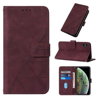 Gangxun Kompatibel med Iphone Xs Max etui læder folio cover tegnebog magnetisk premium Tui Coque rød