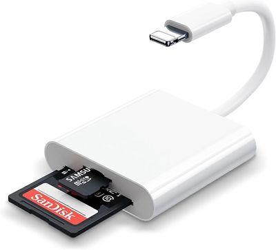 SD-kortinlukija iPhonelle / iPadille, SD-kortille, muistikorttisovitin, kamerakortinlukijan sovitin, katseluohjelman SD-korttisovittimen muunnin iP...