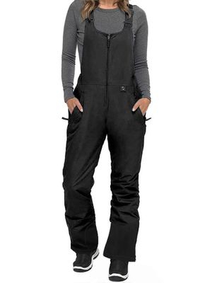 Naisten hihaton vedenpitävä lumilappu Eristetyt Bib-haalarit Lasketteluhousut Lumipuvut Talvieristetyt Lumiruokalaput Mustat naiset 14-16 Years