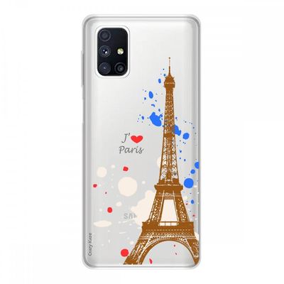 Crazy Kase Case til Samsung Galaxy M51 i blød silikone, Paris Eiffeltårnet