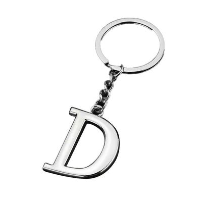 Avainrengas Ei häipyvä koristeellinen galvanoitu A-z 26 Letter Metal Key Chain Charm myynninedistämislahjoihin D