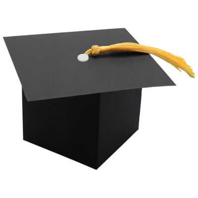 Valmistujaiskoristeet 50kpl valmistujaiskarkkilaatikko DIY Grad Cap Box valmistujaislahjaksi valmistuminen pa Musta