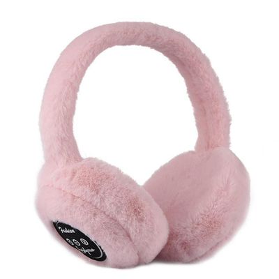 Bluetooth Øreklokke Varm Plysj Trådløs Musikk Øreklokker Unisex For Kvinner Menn Rosa