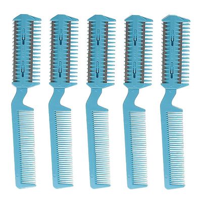 5x Razor Comb Hair Cutter Comb Double Edge Razor Hair Thinning Comb Blue