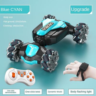 Orbi Rc Car, gest Sensing RC Stunt Car dobbeltsidig roterende off road 360flip julegave blå med fjernkontroll og klokke