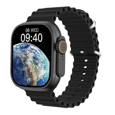 Ultra 9 Smart Watch Miehet GPS NFC Sports 2.2 tuuman HD-näyttö IP68 vedenpitävä Bluetooth-puhelu Smartwatch ääniavustajalla Musta