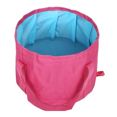 Camping Bucket 16l Sammenklappelig bærbar rejse Folding Water Container Håndvask Udendørs Camping Picnic Fiskeredskaber Pink