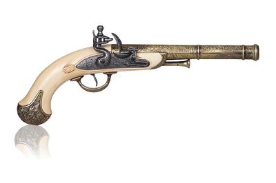 Kolser - Replika - 18. århundrede - Engelsk Lucknow flintlock pistol Hvid