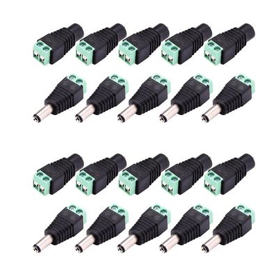 10 par (20pcs) Coax Cat5 til Bnc DC Power Mann Jack Plug DC Kvinne Connector Plug Adapter Av Bnc Utp For CCTV kamera Video Balun