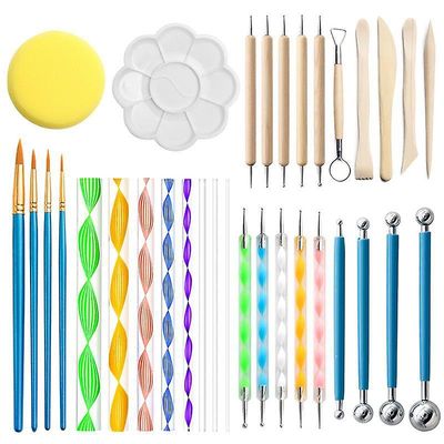 33 Pcs mandala maleri værktøj skabelon diy graffiti kunst søm forsyninger at10