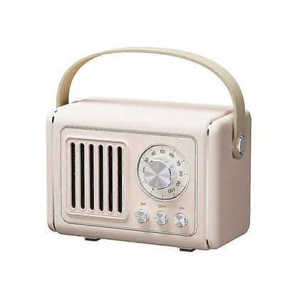 P19 Retro FM-radion suunnittelu Bluetooth-kaiutin langaton musiikkisubwoofer kahvalla Beige