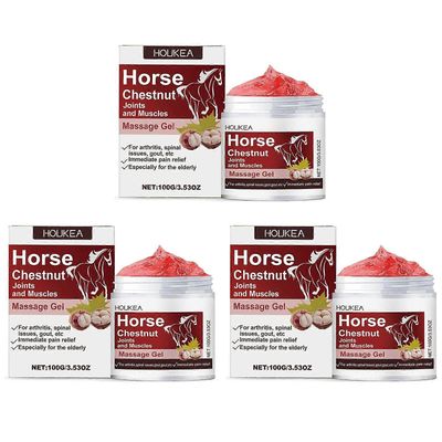 1-3X hevoskastanjan nivel- ja lihashierontageeli, luonnollinen niveliä lievittävä hierontavoide ulkoiseen käyttöön 3pcs