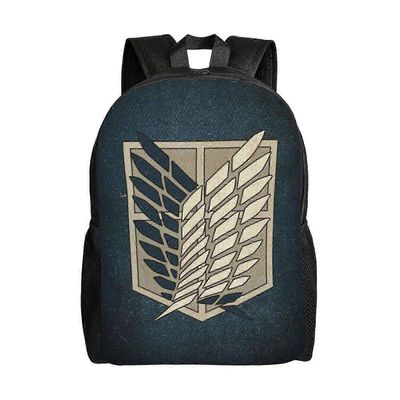 Unisex kirjalaukun reppu kouluun ja matkoille - sopii tietyille merkeille, joissa on Attack On Titan -muotoilu - täydellinen patikointiin ja päivit...