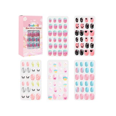 Fruushop DouborQ 120 stykker av barnas neglestykker og falske neglestykker sett 1Set