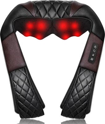 Linkrunning Shiatsu nakke- og rygmassager med varme, dybt væv 4D ælteskuldermassagepude til skulder, ryg og nakke, ben, lindre nakkemuskelsmerter ...