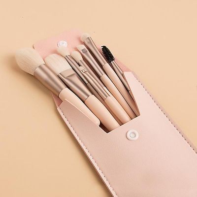 8-delt Mini Makeup Børste Sæt Bærbar Blød Rejse Makeup Skønhed Makeup Børste Værktøj
