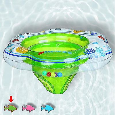 Mikasa Baby Svømning Ring flydende med sikkerhed Seat Double Airbag Swimming Ring grøn