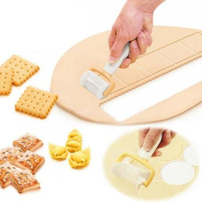 Fondant Dej Roller Cutter Cookie Cutter Round Cutter Square Biscuit Cake Udsmykning Tools Køkken Gadgets