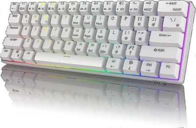 Rk61 Rgb langaton / langallinen 60% kompakti mekaaninen näppäimistö, 61-näppäin hammas pieni kannettava pelitoimistonäppäimistö, sopii Windowsille ...