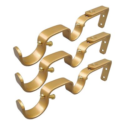 3 kpl raskaita tukevia rautaverhotankokiinnikkeitä 25,4 mm:n verhotangolle Golden