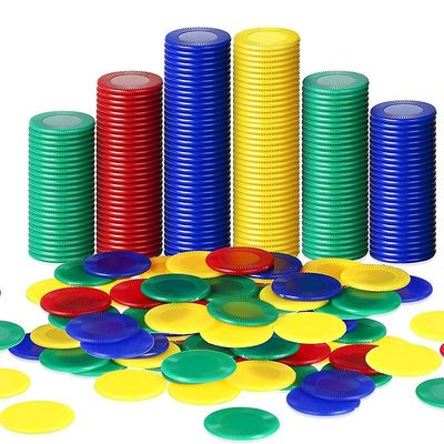 400 brikker Plastic Poker Chips Game Chips 4 farger Counter Card For Game Playing Counting Bingo Gam Som vist C