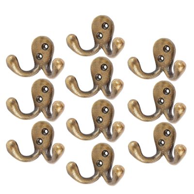 10x kaksinkertainen takki koukku valurauta antiikki vintage tyyli koukut 70mm x 50mm messinki Xinda