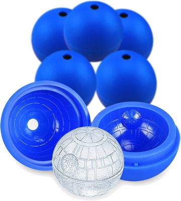 Death Star Ice Cube Mold 6 Pack silikoni Star Wars Ice Molds Sphere Big Ice Ball Maker viskille, Bourbond Cola (6)