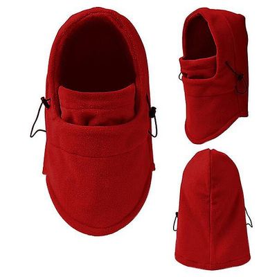 Liltop Vinter varm mens termisk balaclava Biker Ski Hat fuld ansigtsmaske hætteklædte cap Rød