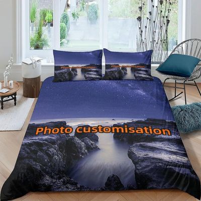 Kerota Valokuvien räätälöinti vuodevaatteet tulostamiseen DIY-räätälöinti pussilakana Vuodevaatteet setti pojille ja tytöille Piilotettu vetoketjuk...