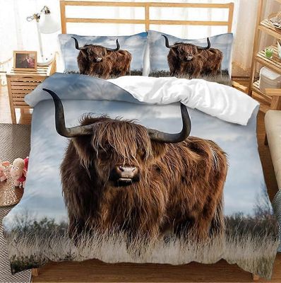 Kerota Pussilakana Cattle Grasslands Erittäin pehmeä pussilakanasetti Vetoketjullinen tyynyliina aikuisille Single135x200cm