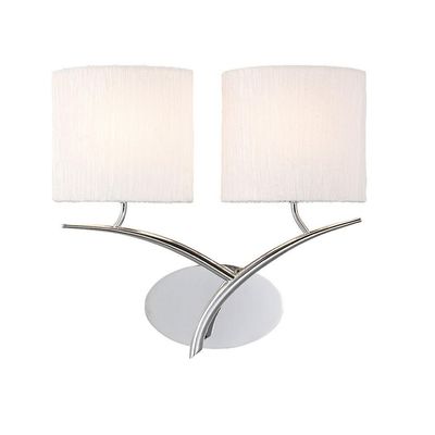 Inspired Lighting Eve Væglampe skiftet 2 lys E27, poleret krom med hvide ovale nuancer