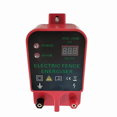 10KM elektrisk hegn husdyr højspændings pulsregulator alarm vandtæt LCD spændingsdisplay (EU rød