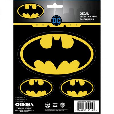 DC Comics DC Tegneserier Batman Logo Bil Emblem 3-Pakning Multi-farge