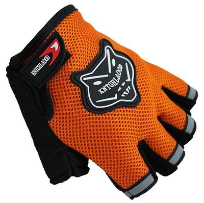 Ruili Udendørs Sport Fingerless åndbare cykelhandsker Cykel Cykel Halvfinger Handsker Orange