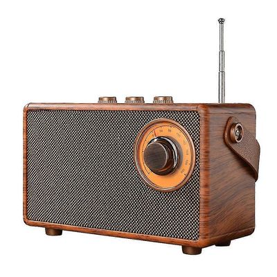 Retro FM-radio kannettava puinen Bluetooth-radio bassokaiutin HF-MP3-soittimen tuki USB / TF-auto Kuten