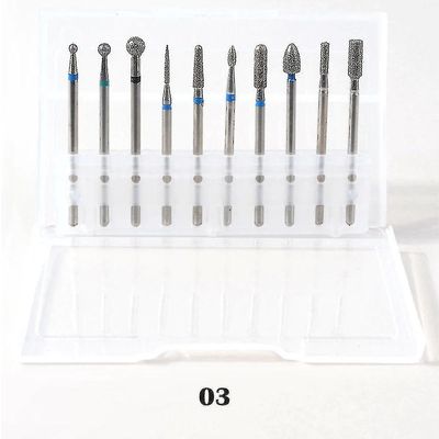 10pcs / boks Funktionel Neglelak Slibning Head Kits Clean Foot Neglebånd Nail Machine Nail