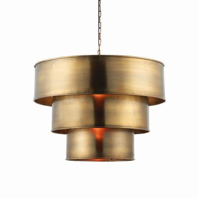 Endon Collection Lighting Morad 1 Let cylindrisk loft vedhæng Antik messing, E27
