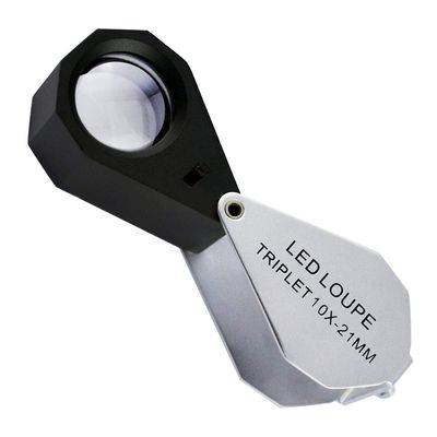 Szczw 10 x Mini Folding Juvelerer Eye Lup Smykker Lup til ædelstene Smykker Sten Klipper Frimærker Mønter Ure Hobbyer Antikviteter Ædelstene, Mønte...
