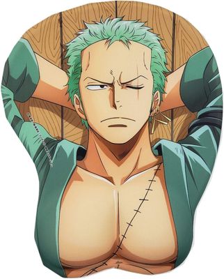 Baiccf Zoro Anime 3D-musematte med myk håndleddsstøtte Gaming 3D-musematter 2-veis hud (MP-Zoro F)